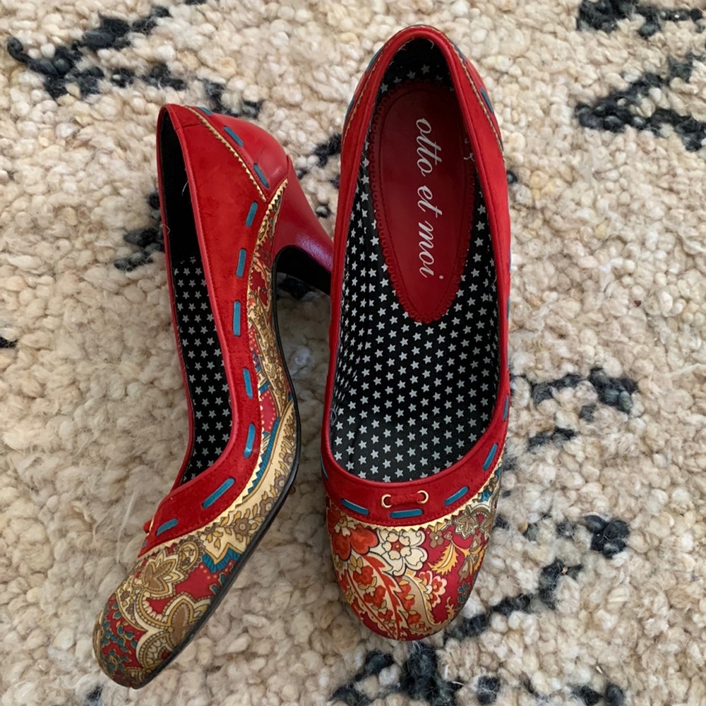 Otto et Moi Red Heels Made in Spain Size 38